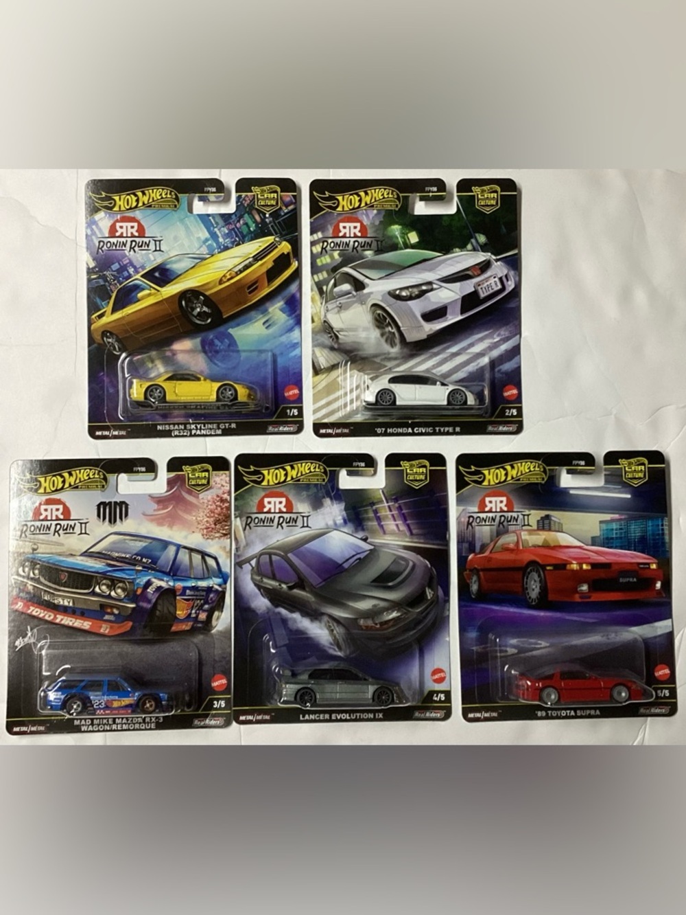 Hot Wheels car culture/ RONIN RUN ll/ complete set/ Real Riders